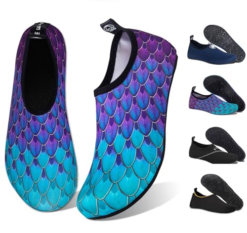 WateLves Unisex Badeschuhe Strandschuhe für Wassersport Beach Pool Surfen Yoga (yl.Blaugrün, Gr.- 35/36 EU (Asian: 36/37) von WateLves