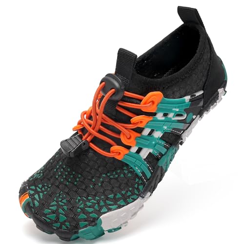 Barfußschuhe Kinder Barfussschuhe Wasserschuhe Junge Badeschuhe Barfuß Schuhe Aquaschuhe Schwimmschuhe Strandschuhe rutschfeste Schnell Trocknend（Schwarz 30） von WateLves