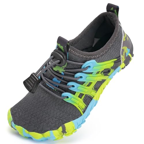 Barfußschuhe Kinder Barfussschuhe Wasserschuhe Junge Badeschuhe Barfuß Schuhe Aquaschuhe Schwimmschuhe Strandschuhe rutschfeste Schnell Trocknend（Grau 25） von WateLves