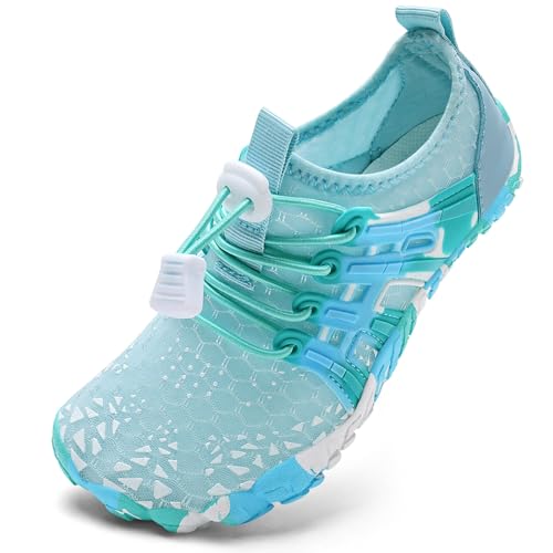 Barfußschuhe Kinder Barfussschuhe Wasserschuhe Mädchen Badeschuhe Barfuß Schuhe Aquaschuhe Schwimmschuhe Strandschuhe rutschfeste Schnell Trocknend（Blau 26EU） von WateLves