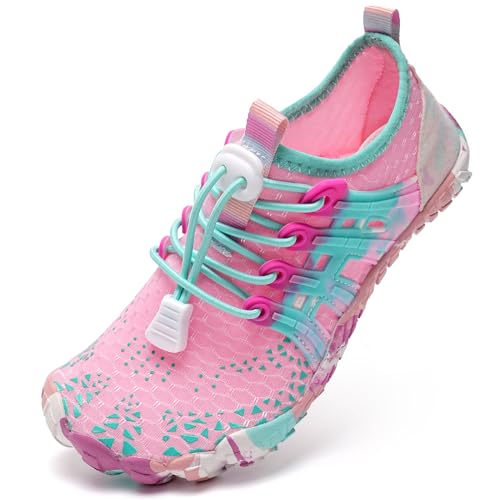 Barfußschuhe Kinder Barfussschuhe Wasserschuhe Mädchen Badeschuhe Barfuß Schuhe Aquaschuhe Schwimmschuhe Strandschuhe rutschfeste Schnell Trocknend（ROSA 26） von WateLves