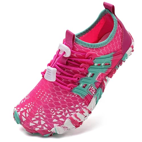 Barfußschuhe Kinder Barfussschuhe Wasserschuhe Mädchen Badeschuhe Barfuß Schuhe Aquaschuhe Schwimmschuhe Strandschuhe rutschfeste Schnell Trocknend（Rosa 31EU） von WateLves