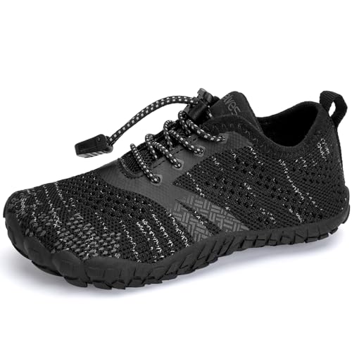 Barfussschuhe Kinder Jungen Barfußschuhe Wasserschuhe Aqua Badeschuhe für Strand Pool Schnell Trocknen Wassersport Rrutschfester（Schwarz 32 von WateLves