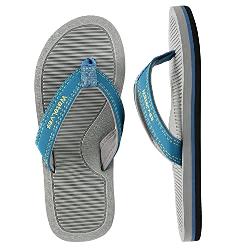 WateLves Flip Flops Kinder Badelatschen Kinder Sommer Zehentrenner Strand Sandalen MäDchen Jungen Unisex(Blauer See 31 EU) von WateLves