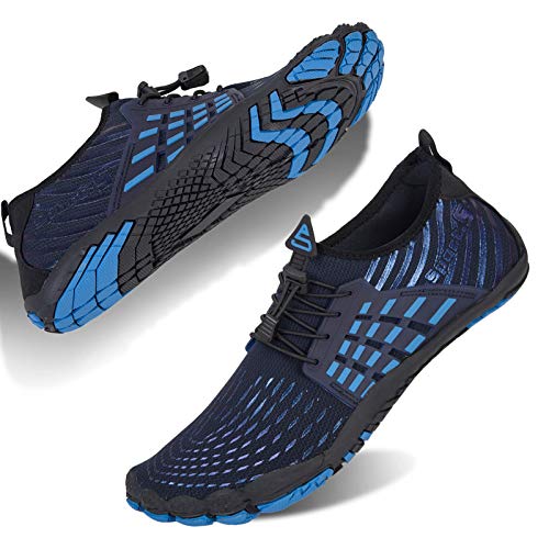 Herren Damen Badeschuhe Strandschuhe Wasserschuhe Schwimmschuhe Aquaschuhe Sommer Surfschuhe Barfußschuhe Schnelltrocknend(Blau,38 EU) von WateLves