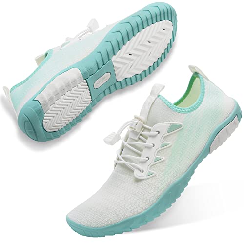 Herren Damen Badeschuhe Strandschuhe Wasserschuhe Schwimmschuhe Aquaschuhe Sommer Surfschuhe Barfußschuhe Schnelltrocknend(Grün,38 EU) von WateLves