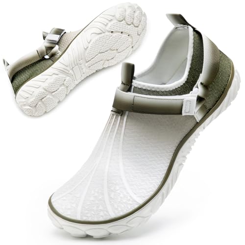 Herren Damen Badeschuhe Strandschuhe Wasserschuhe Schwimmschuhe Aquaschuhe Sommer Surfschuhe Barfußschuhe Schnelltrocknend(Grün,40 EU) von WateLves