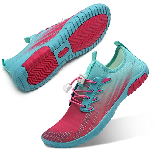 Herren Damen Badeschuhe Strandschuhe Wasserschuhe Schwimmschuhe Aquaschuhe Sommer Surfschuhe Barfußschuhe Schnelltrocknend(Rosa,37 EU) von WateLves