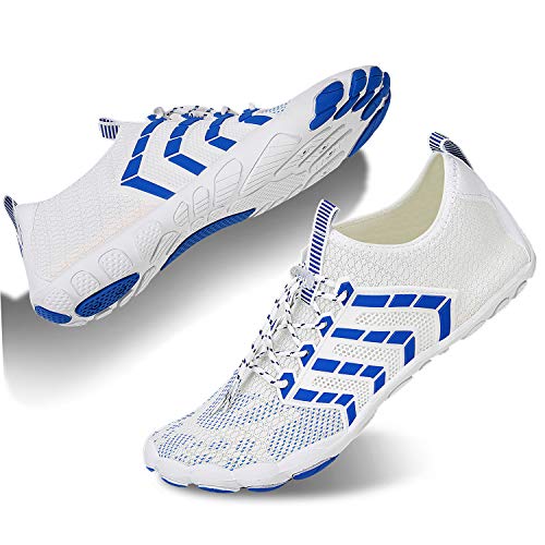 Herren Damen Badeschuhe Strandschuhe Wasserschuhe Schwimmschuhe Aquaschuhe Sommer Surfschuhe Barfußschuhe Schnelltrocknend(Weiß,38 EU) von WateLves