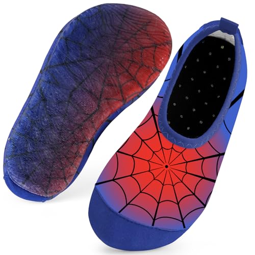 Kinder Badeschuhe Schwimmschuhe Wasserschuhe Jungen Baby Strandschuhe Aquaschuhe Schnell Trocknend für Beach Pool(Cobweb Rot34/35) von WateLves