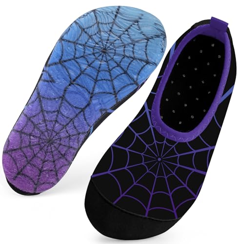 Kinder Badeschuhe Schwimmschuhe Wasserschuhe Jungen Baby Strandschuhe Aquaschuhe Schnell Trocknend für Beach Pool(Spinnennetz Schwarz30/31) von WateLves
