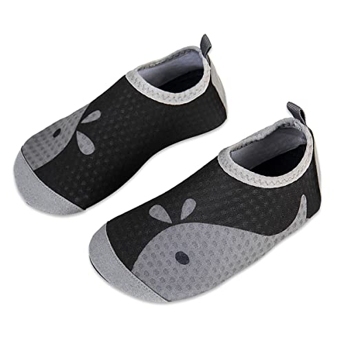 Kinder Badeschuhe Wasserschuhe Strandschuhe Mädchen Junge Schwimmschuhe Barfußschuhe rutschfeste Surfschuhe Sportschuhe Kleinkind Schwimmbad(xjy.Black/ash,24/25 EU) von WateLves