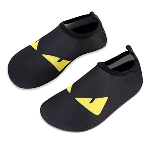 Kinder Badeschuhe Wasserschuhe Strandschuhe Mädchen Junge Schwimmschuhe Barfußschuhe rutschfeste Surfschuhe Sportschuhe Kleinkind Schwimmbad(Black,26/27 EU) von WateLves