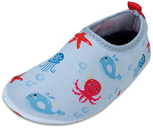 Kinder Badeschuhe Wasserschuhe Strandschuhe Mädchen Junge Schwimmschuhe Barfußschuhe rutschfeste Surfschuhe Sportschuhe Kleinkind Schwimmbad(xzy.Light Blue,18/19 EU) von WateLves