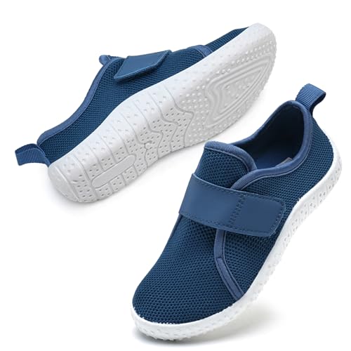 Kinder Wasserschuhe Aquaschuhe Jungen Schwimmschuhe rutschfest Strandschuhe Klettverschluss Barfussschuhe(Navy Blau 33EU) von WateLves