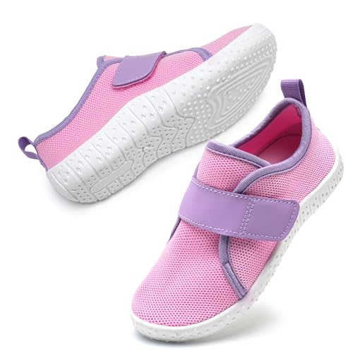 Kinder Wasserschuhe Aquaschuhe Mädchen Schwimmschuhe rutschfest Strandschuhe Barfussschuhe(Rosa Violett 31EU) von WateLves