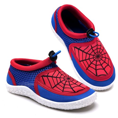 Wasserschuhe Kinder Jungen Badeschuhe Kleinkind Schwimmschuhe Strandschuhe Aquaschuhe(Spinnennetz,26) von WateLves