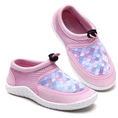 Wasserschuhe Kinder Mädchen Badeschuhe Kleinkind Schwimmschuhe Strandschuhe Aquaschuhe(Fischschuppen,33) von WateLves