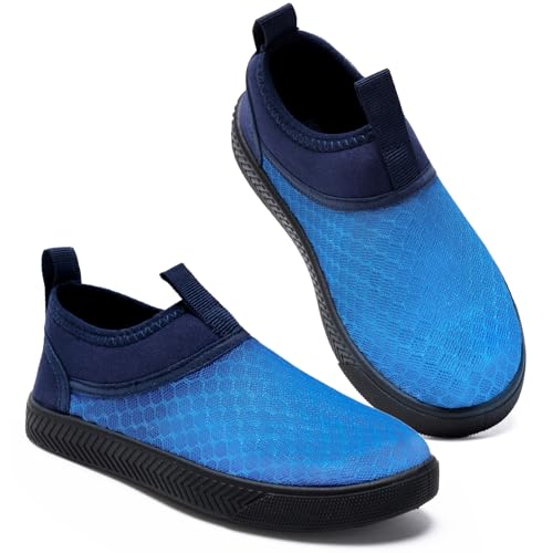 Wasserschuhe Kinder Schwimmschuhe Badeschuhe Aquaschuhe Kleinkind Jungen Mädchen Strandschuhe für Pool Schnell Trocknen(Blau Größe 24) von WateLves
