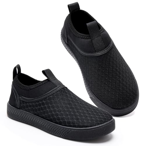 Wasserschuhe Kinder Schwimmschuhe Badeschuhe Aquaschuhe Kleinkind Jungen Mädchen Strandschuhe für Pool Schnell Trocknen(Schwarz Größe 25) von WateLves
