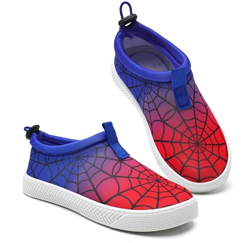 Wasserschuhe Kinder Schwimmschuhe Badeschuhe Aquaschuhe Kleinkind Jungen Mädchen Strandschuhe für Pool Schnell Trocknen(Spinnennetz Größe 27) von WateLves