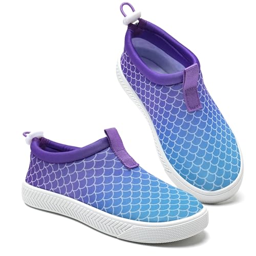 Wasserschuhe Kinder Schwimmschuhe Badeschuhe Aquaschuhe Kleinkind Jungen Mädchen Strandschuhe für Pool Schnell Trocknen(YL-Blau Größe 32) von WateLves