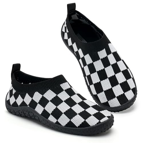 Wasserschuhe Kinder Schwimmschuhe Jungen BarfußSchuhe Schnell Trocknend Strandschuhe Wassersports rutschfest(Schwarz Weiß 32EU) von WateLves