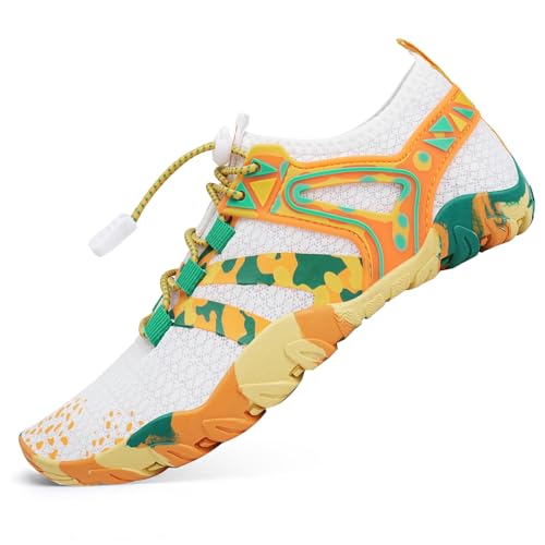 WateLves Badeschuhe Damen Herren Wasserschuhe Schwimmschuhe Strandschuhe Aquaschuhe Schnell Trocknend Surfschuhe Unisex Sommer(Tarnung Orange 40) von WateLves
