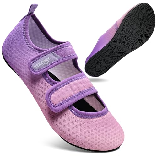 WateLves Badeschuhe Wasserschuhe Herren Damen Schwimmschuhe Strandschuhe Aquaschuhe Schnell Trocknend Breathable Surfschuhe Beach Pool Unisex(Farbverlauf Lila 38/39) von WateLves