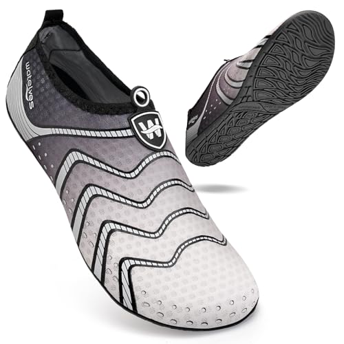 WateLves Badeschuhe Wasserschuhe Herren Damen Schwimmschuhe Strandschuhe Aquaschuhe Schnell Trocknend Breathable Surfschuhe Beach Pool Unisex（Interstellar grau 42/43） von WateLves