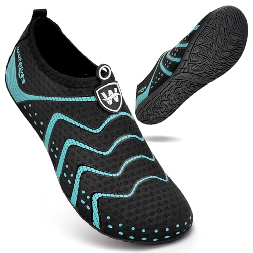 WateLves Badeschuhe Wasserschuhe Herren Damen Schwimmschuhe Strandschuhe Aquaschuhe Schnell Trocknend Breathable Surfschuhe Beach Pool Unisex（Technologie Blau 44/45） von WateLves