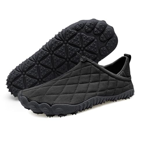 WateLves Barfußschuhe Hausschuhe Herren Damen Leichte Indoor Outdoor Traillaufschuhe Zehenschuhe Minimalistische Unisex(Black 42) von WateLves