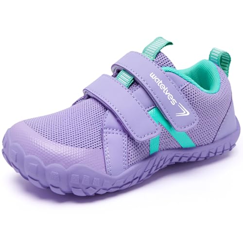 WateLves Barfußschuhe Kinder Barfussschuhe mit Klettverschluss Jungen Atmungsaktiv(Violett 27EU) von WateLves