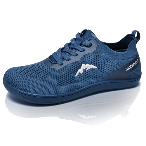 WateLves Breite Barfuss Schuhe Damen Barfußschuhe Herren Minimalistische Traillaufschuhe Leichte Atmungsaktiv Walkingschuhe Fitnessschuhe(Blau,38EU) von WateLves