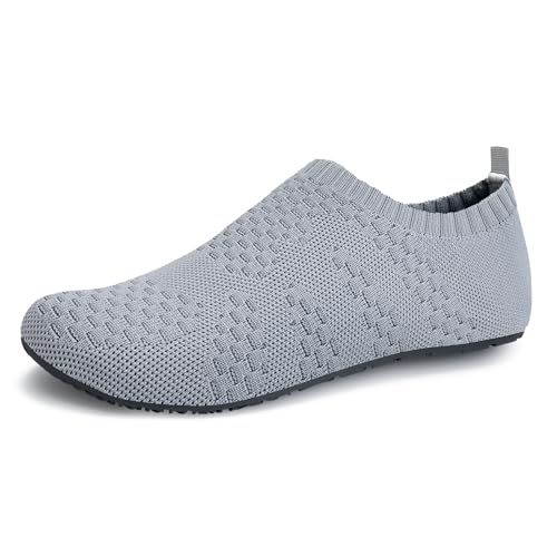WateLves Wasserschuhe Badeschuhe Hausschuhe Sockenschuhe Hüttenschuhe Damen Herren Unisex Strand Schwimmen Atmungsaktiv Leicht ElastizitäT Rutschhemmend(Grau 38/39) von WateLves