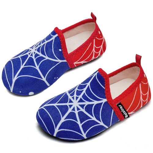 WateLves Hausschuhe Kinder Jungen Kleinkind Innen Außen kinder Kindergarten Pantoffeln Und Rrutschfester Sohle(Spinnennetz 28/29) von WateLves