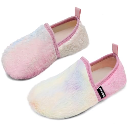 WateLves Hausschuhe Kinder Mädchen Kleinkind Innen Außen kinder Kindergarten Pantoffeln Und Rrutschfester Sohle(Regenbogen 22/23) von WateLves