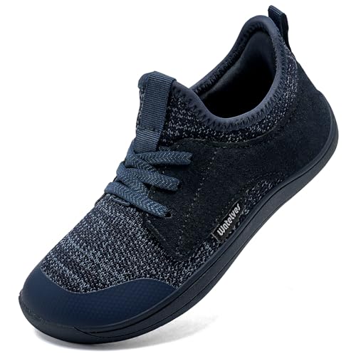 WateLves Kinder Barfußschuhe Breite Jungen Mädchen Kleinkind Barfussschuhe Minimalistische Barefoot Sneaker Hausschuhe Ohne Verschluss(Marine, 25EU) von WateLves