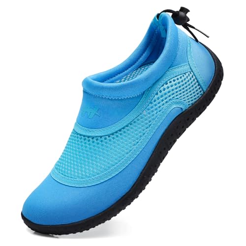 WateLves Wasserschuhe Badeschuhe Aquaschuhe Herren Damen Schnell Trocknend Atmungsaktiv Einstellbar Surf Pool Strand Unisex(Blau 39) von WateLves