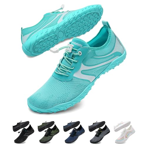 WateLves Wasserschuhe Badeschuhe Damen Herren Strandschuhe Schwimmschuhe Aquaschuhe Sommer Schnell Trocknend Surfschuhe Grün 36 EU von WateLves