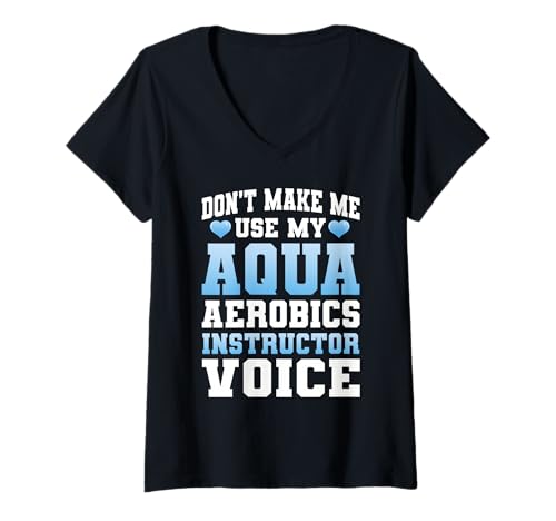 Damen Wasser-Aerobic-Trainer Voice Aquafitness Coach Waterobic T-Shirt mit V-Ausschnitt Damen Wasser-Aerobic-Trainer Voice Aquafitness Coach Waterobic T-Shirt mit V-Ausschnitt von Water Aerobics Instructor Apparel