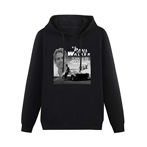 Men's Casual Shirt Unisex Sweatshirt Paul Walker Rip Custom Hooded with Drawstring Pockets Black S von Water Kissing