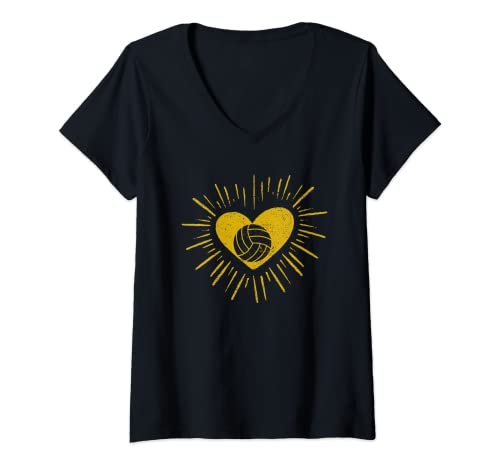 Damen Wasserball, Herz-Symbol, für Schwimmen, Sportspieler, Fan T-Shirt mit V-Ausschnitt Damen Wasserball, Herz-Symbol, für Schwimmen, Sportspieler, Fan T-Shirt mit V-Ausschnitt von Water Polo Shirt Waterpolo Gifts Goalie Gear