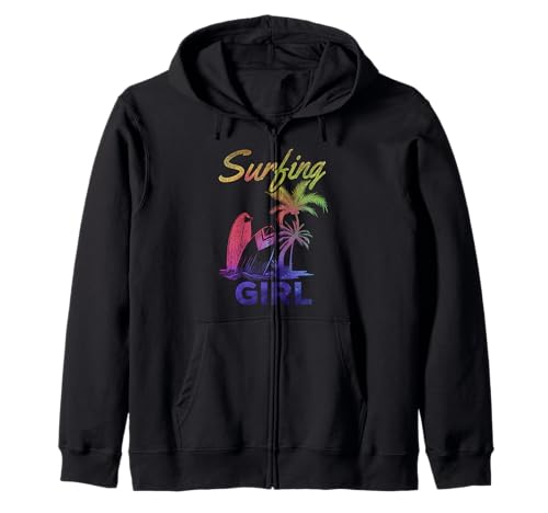 Surfboard Surfer Mädchen Wave Surfen Mädchen Surfen Mädchen Kapuzenjacke Surfboard Surfer Mädchen Wave Surfen Mädchen Surfen Mädchen Kapuzenjacke von Water Sports Wave Surfer Girls Clothing