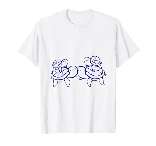 Wasserschildkröte Familie 2 Kinder Kinder Paar Liebe Papa Mama niedlich T-Shirt Wasserschildkröte Familie 2 Kinder Kinder Paar Liebe Papa Mama niedlich T-Shirt von Water Turtle Tortoise Shell Reptile Love Pet Owner