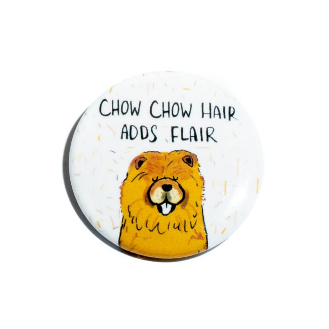 Chow Pin, Chow, Pinback Hunde Anstecknadel, Button Badge, Hundeabzeichen, Lustiger Hund Pin von WaterStreetDesign