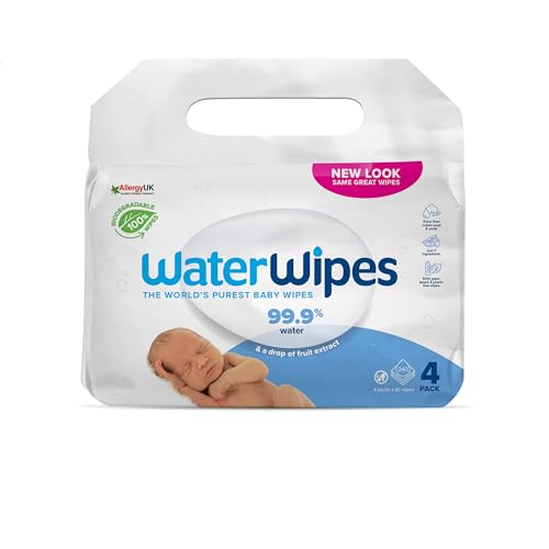 WaterWipes Bio Babytücher, 4 x 60 Stück von WaterWipes