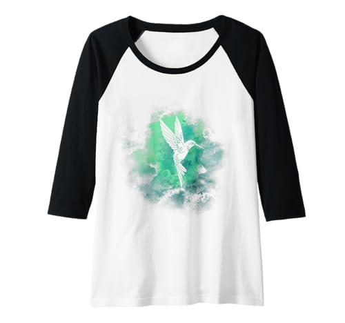Damen Kolibri Raglan Damen Kolibri Raglan von Watercolor Animal Bird Shirt Shop