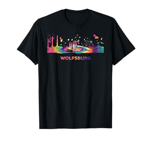 Wolfsburger Skyline Buntes Stadtbild Wolfsburg T-Shirt Wolfsburger Skyline Buntes Stadtbild Wolfsburg T-Shirt von Watercolor City Art Skyline Designs