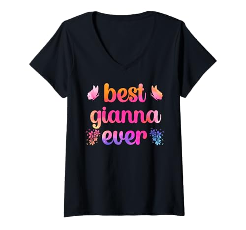 Damen Beste Gianna aller Zeiten Gianna-Name T-Shirt mit V-Ausschnitt Damen Beste Gianna aller Zeiten Gianna-Name T-Shirt mit V-Ausschnitt von Watercolor Style With Gianna's Name on It